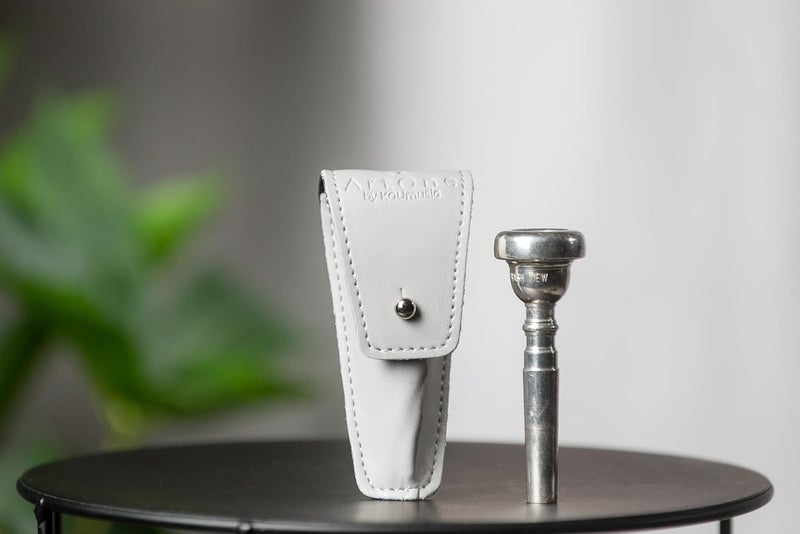 Artone Trumpet MOUTHPIECE POUCH. Single holder for trumpet mouthpieces, crafted from Faux leather case. Protective mouthpiece bag Secure storage. Gift for trumpeter. Trumpet accessories (Gray, Pouch Single) - Image 3